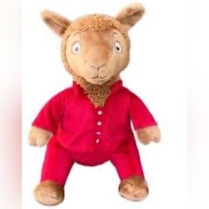 Red Plush Llama Stuffed Animal with Friendly Expression